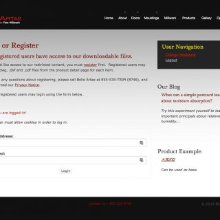 Customer login page desktop view - full page