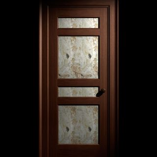 Mahogany, stone veneer