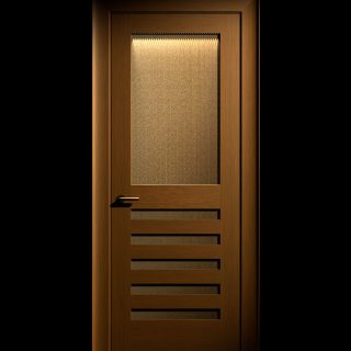 Rift golden oak, textured bronze, LED lights